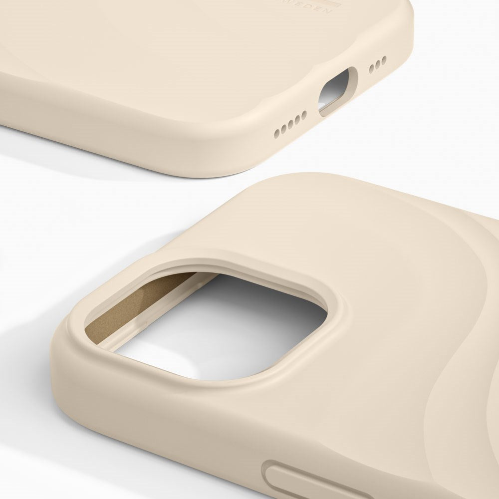 iPhone 17e / 16e / 15 / 14 / 13 iDeal of Sweden Soft Swirl Silicone Deksel - MagSafe Kompatibel - Cloud Dancer