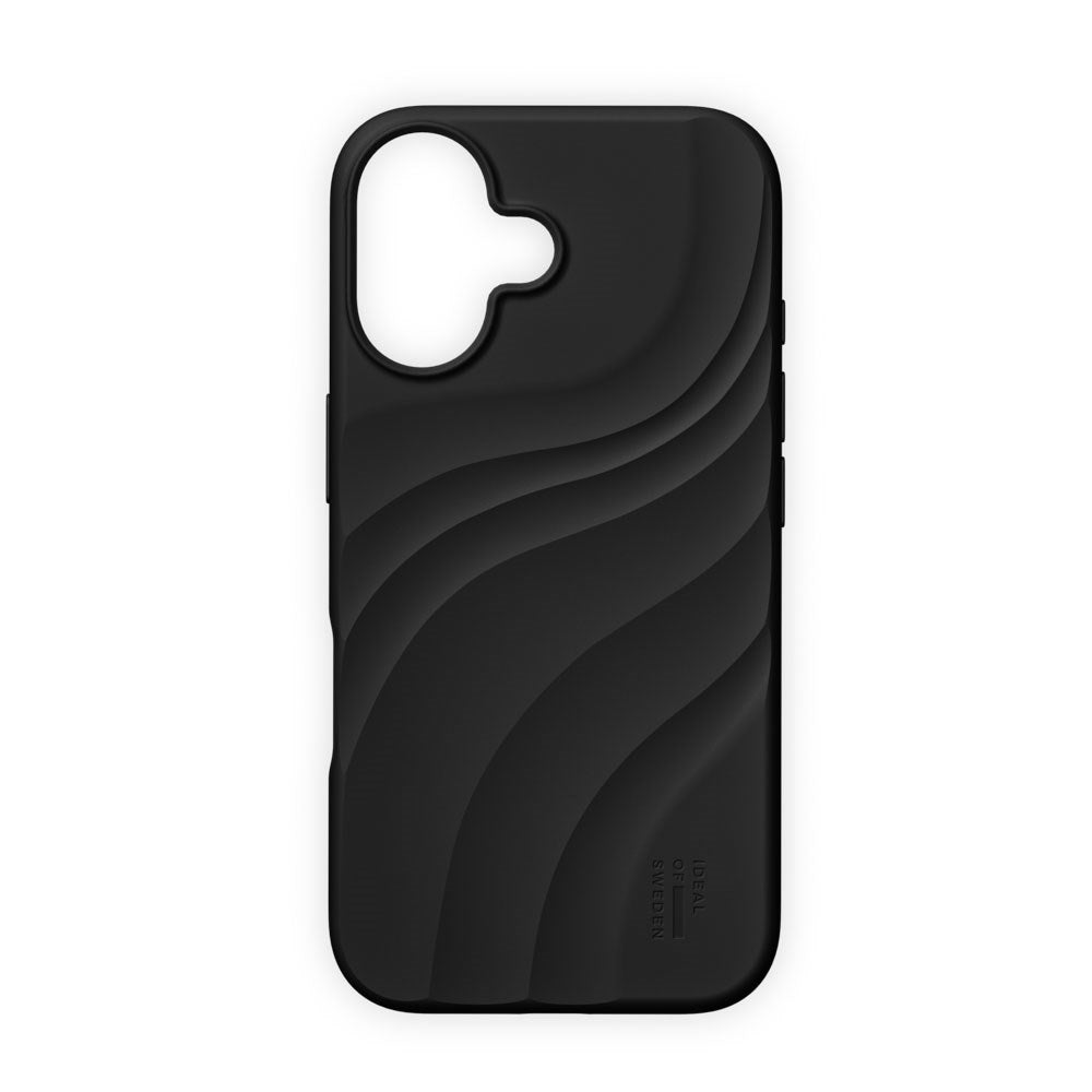 iPhone 16 iDeal of Sweden Soft Swirl Silicone Deksel - MagSafe Kompatibel - Velvet Black