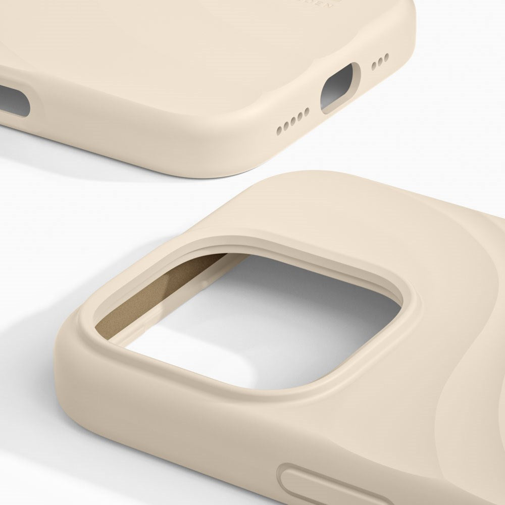 iPhone 16 Pro iDeal of Sweden Soft Swirl Silicone Deksel - MagSafe Kompatibel - Cloud Dancer
