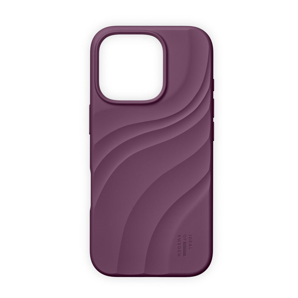 iPhone 16 Pro iDeal of Sweden Soft Swirl Silicone Deksel - MagSafe Kompatibel - Velvet Plum
