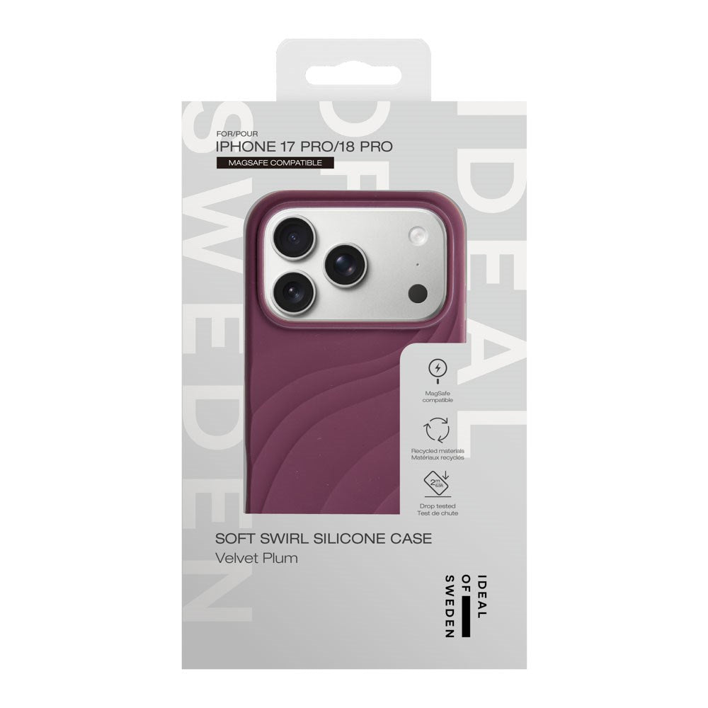 iPhone 18 Pro / 17 Pro iDeal of Sweden Soft Swirl Silicone Deksel - MagSafe Kompatibel - Velvet Plum