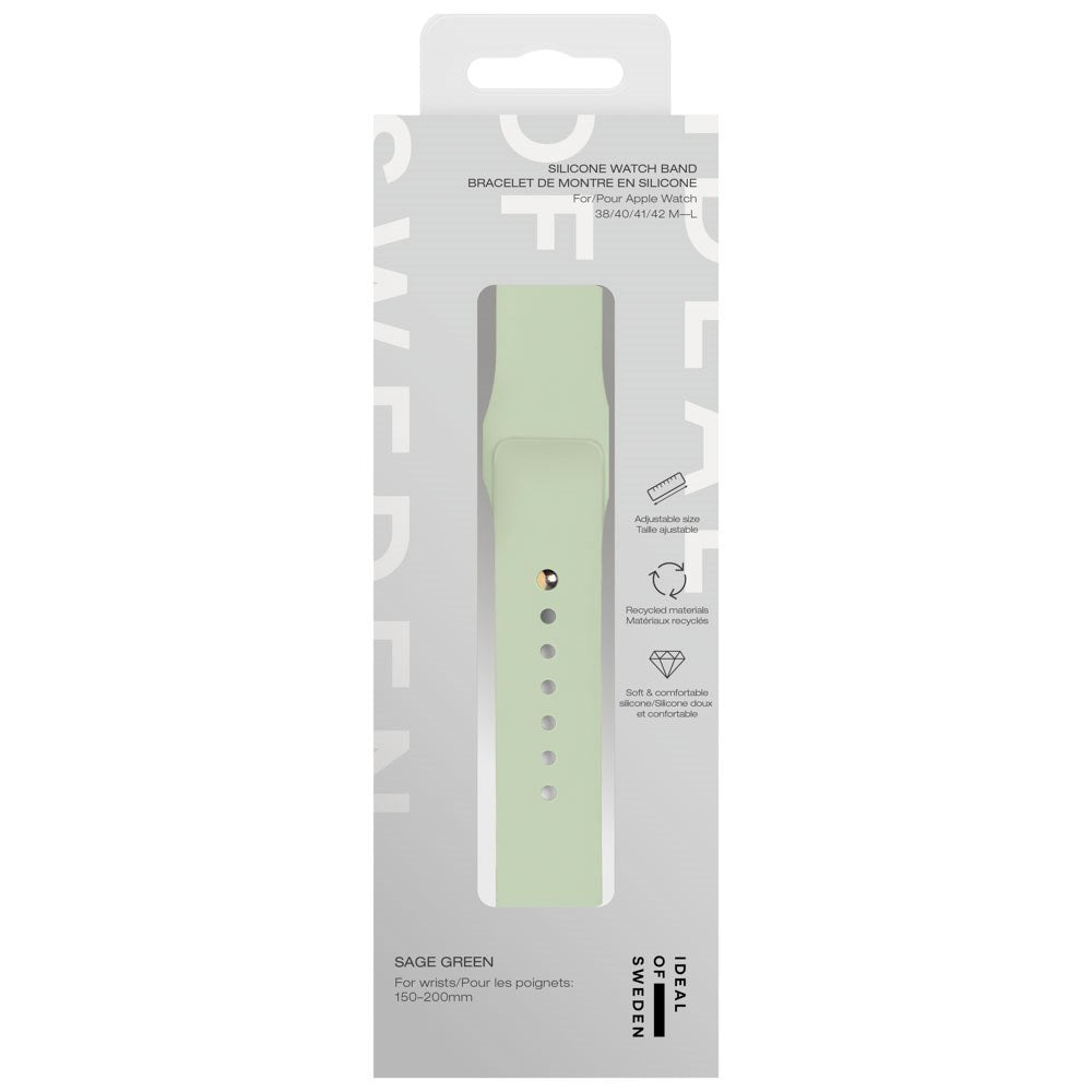 Apple Watch (38/40/SE/41/42mm) iDeal of Sweden Silikon Klokkerem - Størrelse M/L - Sage Green