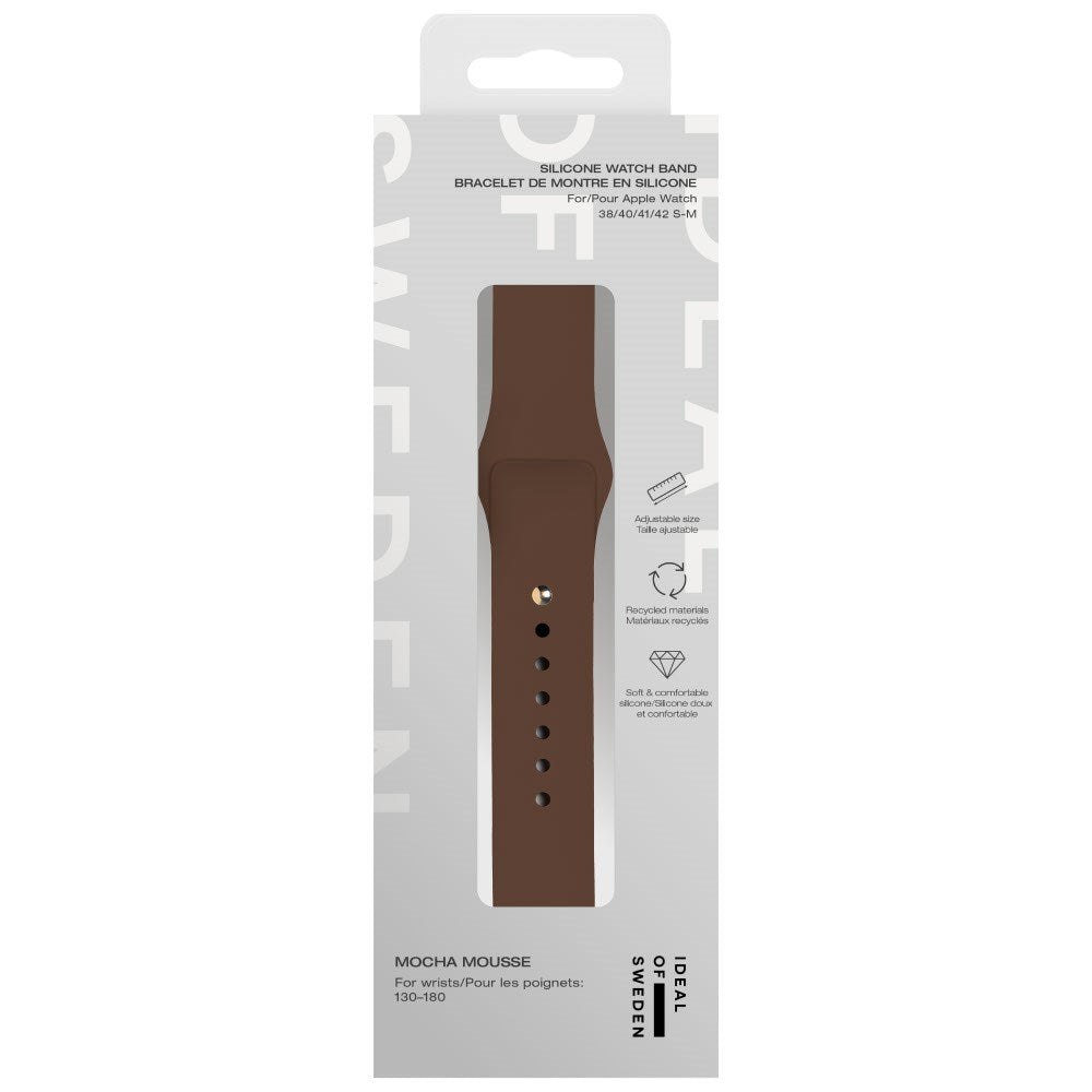 Apple Watch (38/40/SE/41/42mm) iDeal of Sweden Silikon Klokkerem - Størrelse S/M - Mocha Mousse