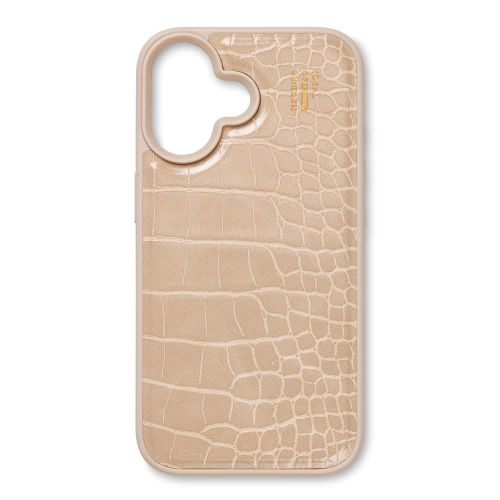 iDeal Of Sweden iPhone 16 Vegan Leather Deksel - MagSafe Kompatibel - Warm Beige Croco
