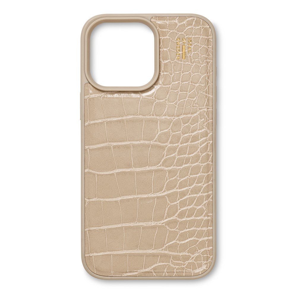 iDeal Of Sweden iPhone 16 Pro Vegan Leather Deksel - MagSafe Kompatibel - Warm Beige Croco