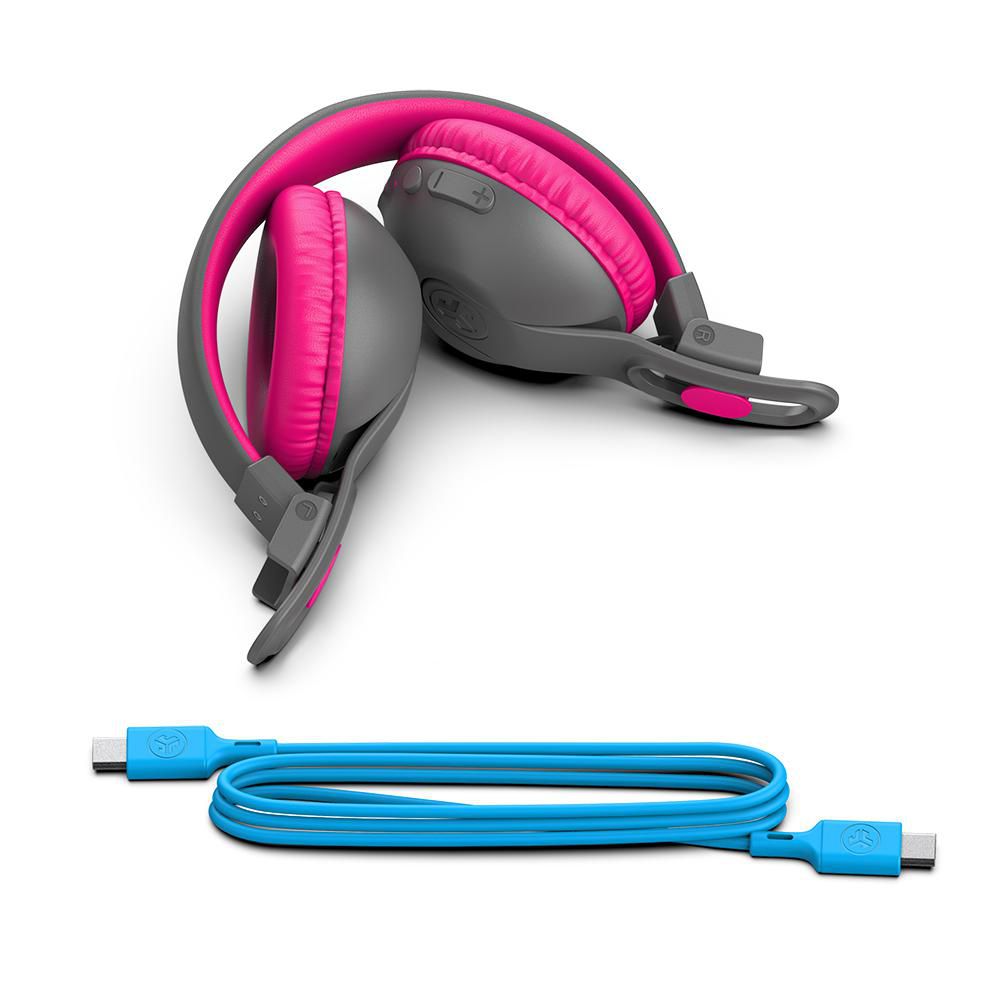 JLab JBuddies Studio 2 On-Ear Trådløse Barnehodetelefoner - Grå/Rosa