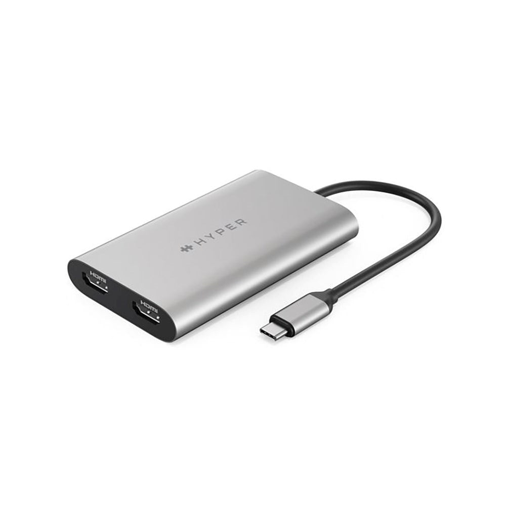 Hyperdrive Adapter USB-C til 2 x HDMI - Sølv