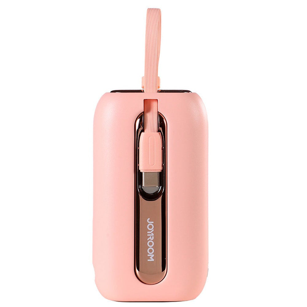 Joyroom JR-L012 Powerbank 22,5 W USB-C PD m. Innebygd USB-C & Lightning-kabel - 10000 mAh - Rosa