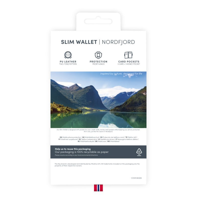 iPhone 13 Pro Max Key Nordfjord Slim Magnet Wallet Kunstskinn Flipdeksel - Svart