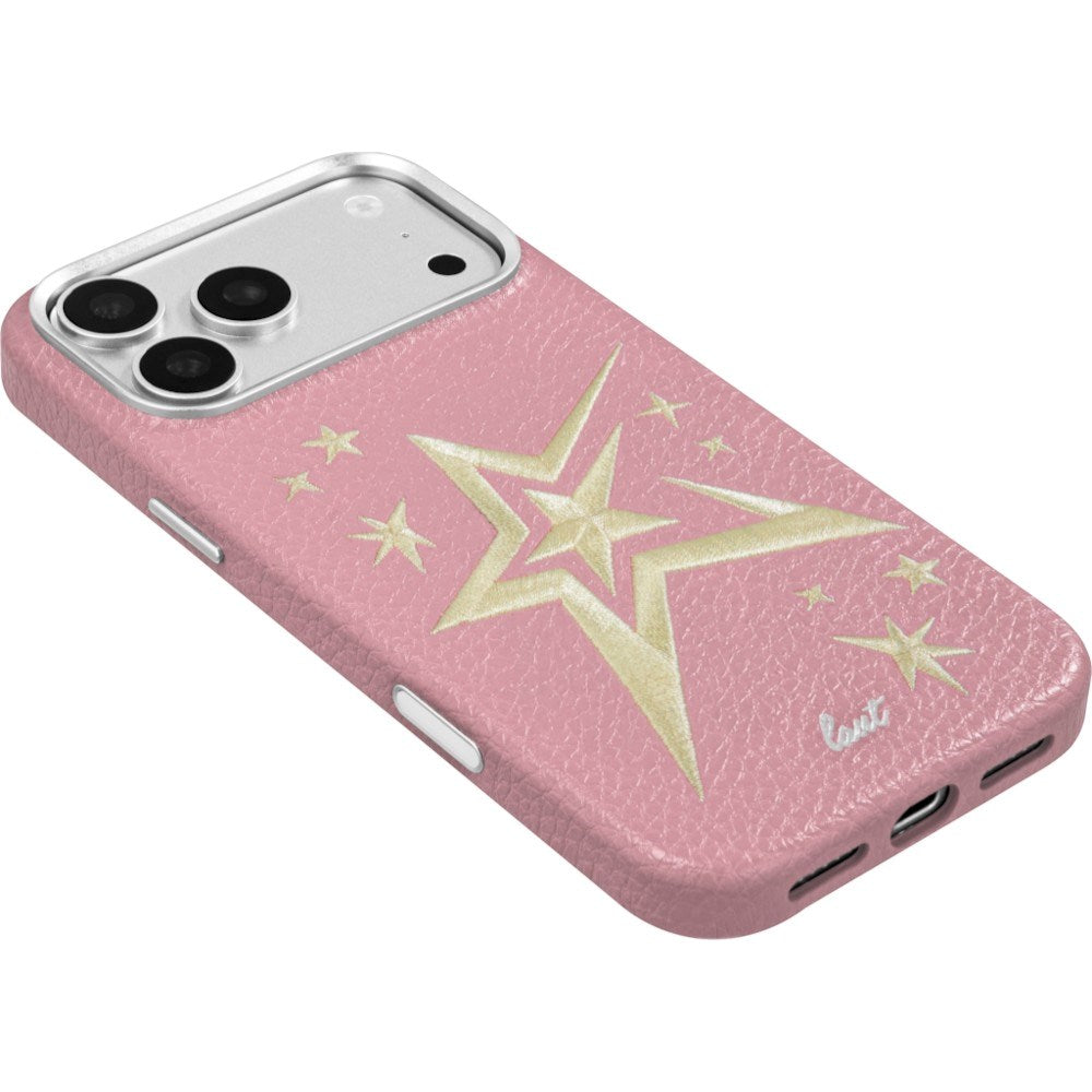 iPhone 18 Pro Max / 17 Pro Max LAUT TWINE EDGE Deksel med Stropp - MagSafe Kompatibel - Pink Crush Star