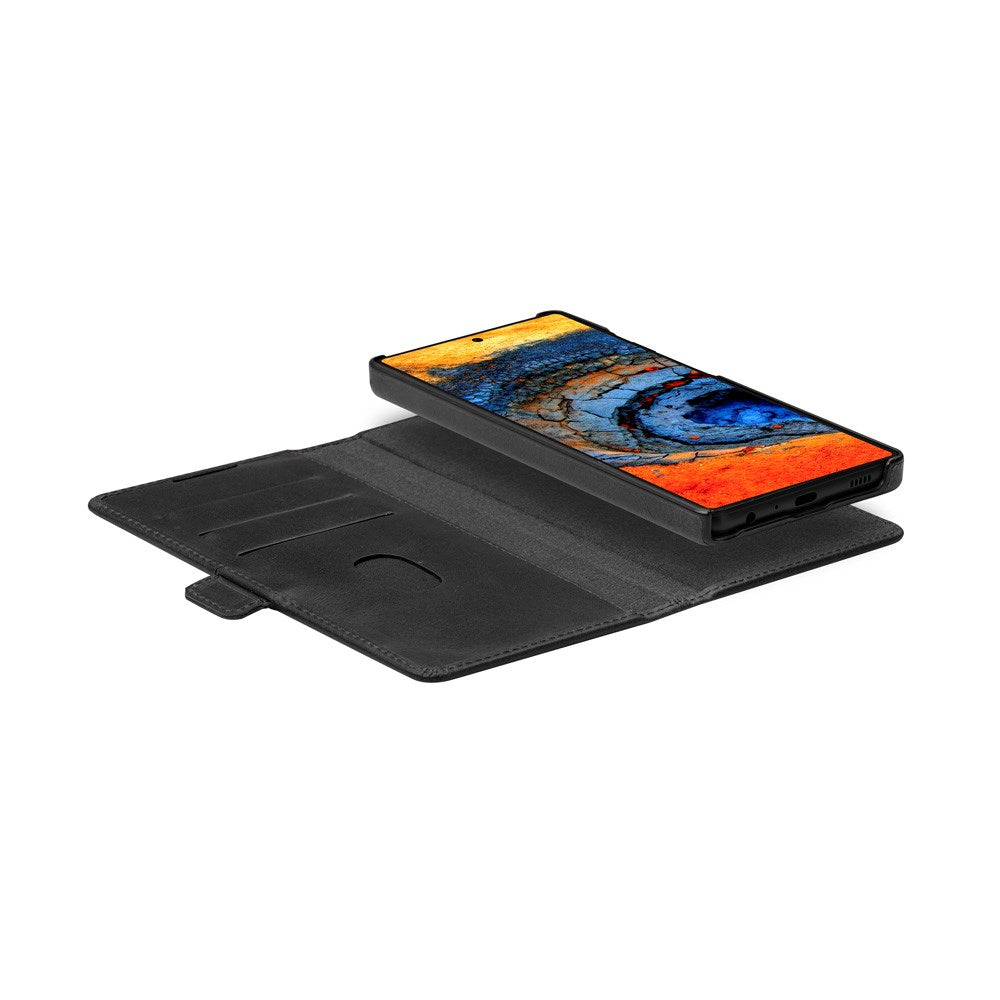 Samsung Galaxy S25 Ultra - dbramante1928 Lynge Ekte Skinn 2-i-1 Flip Deksel - Black