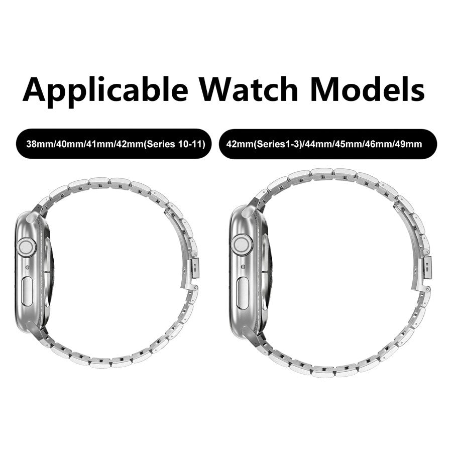 Lippa Apple Watch (38/40/SE/41/42mm) Rem i Rustfritt Stål - Sølv