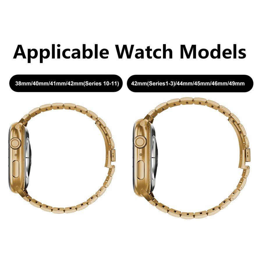 Lippa Apple Watch (42/44/SE/45/46/49mm) Rem i Rustfritt Stål - Rose Gold