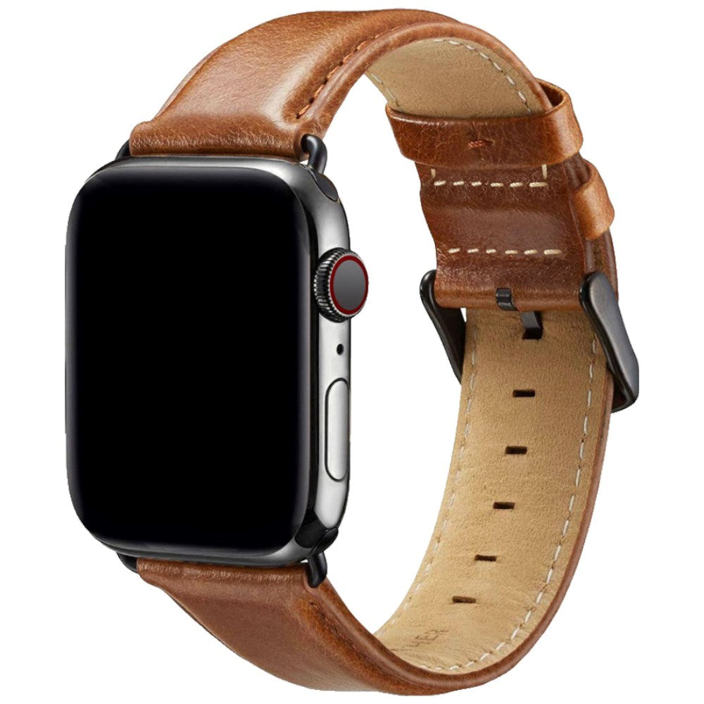 Apple Watch (42/44/45/46/49 mm) Lippa Klokkerem i Kunstskinn - Brun