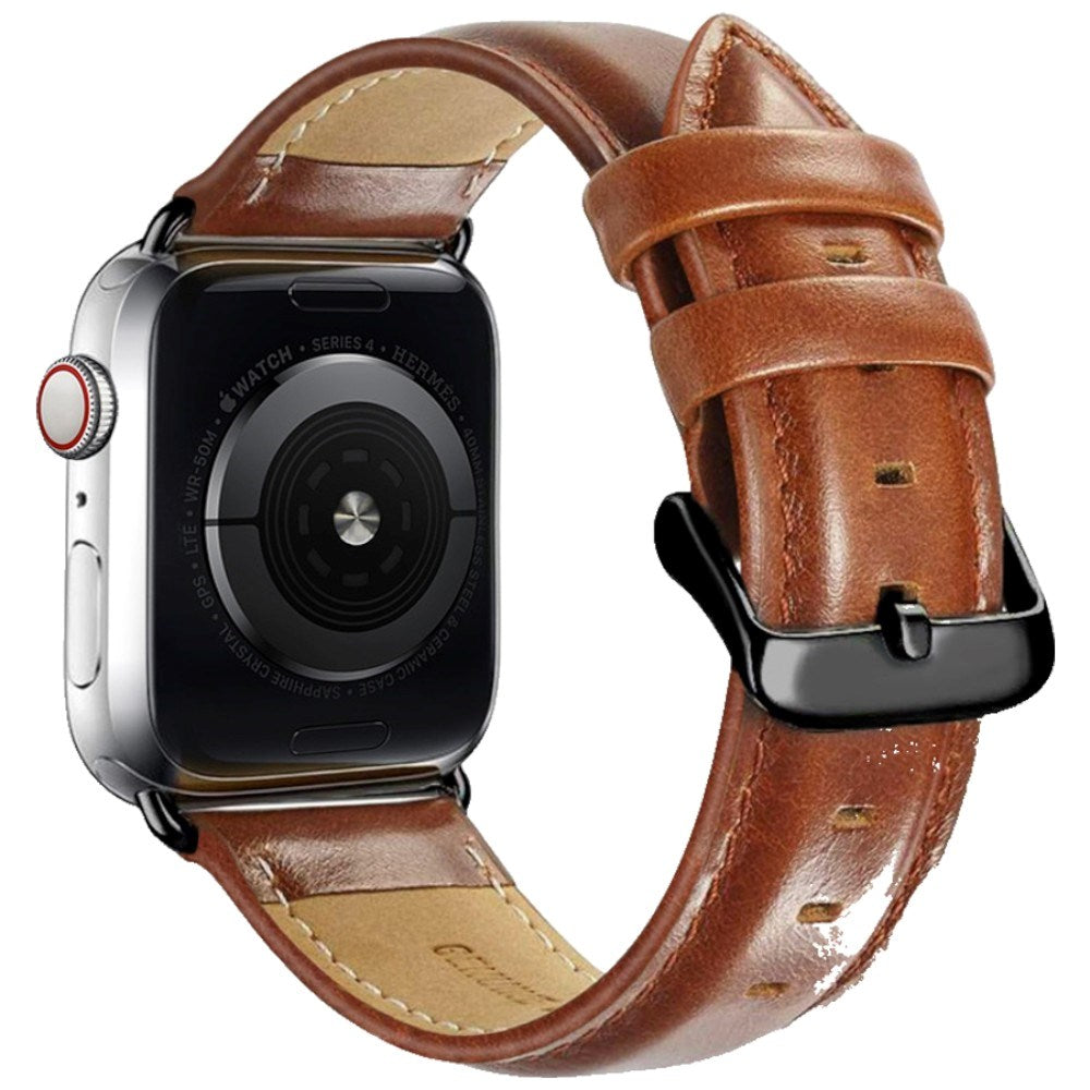 Apple Watch (42/44/45/46/49 mm) Lippa Klokkerem i Kunstskinn - Brun