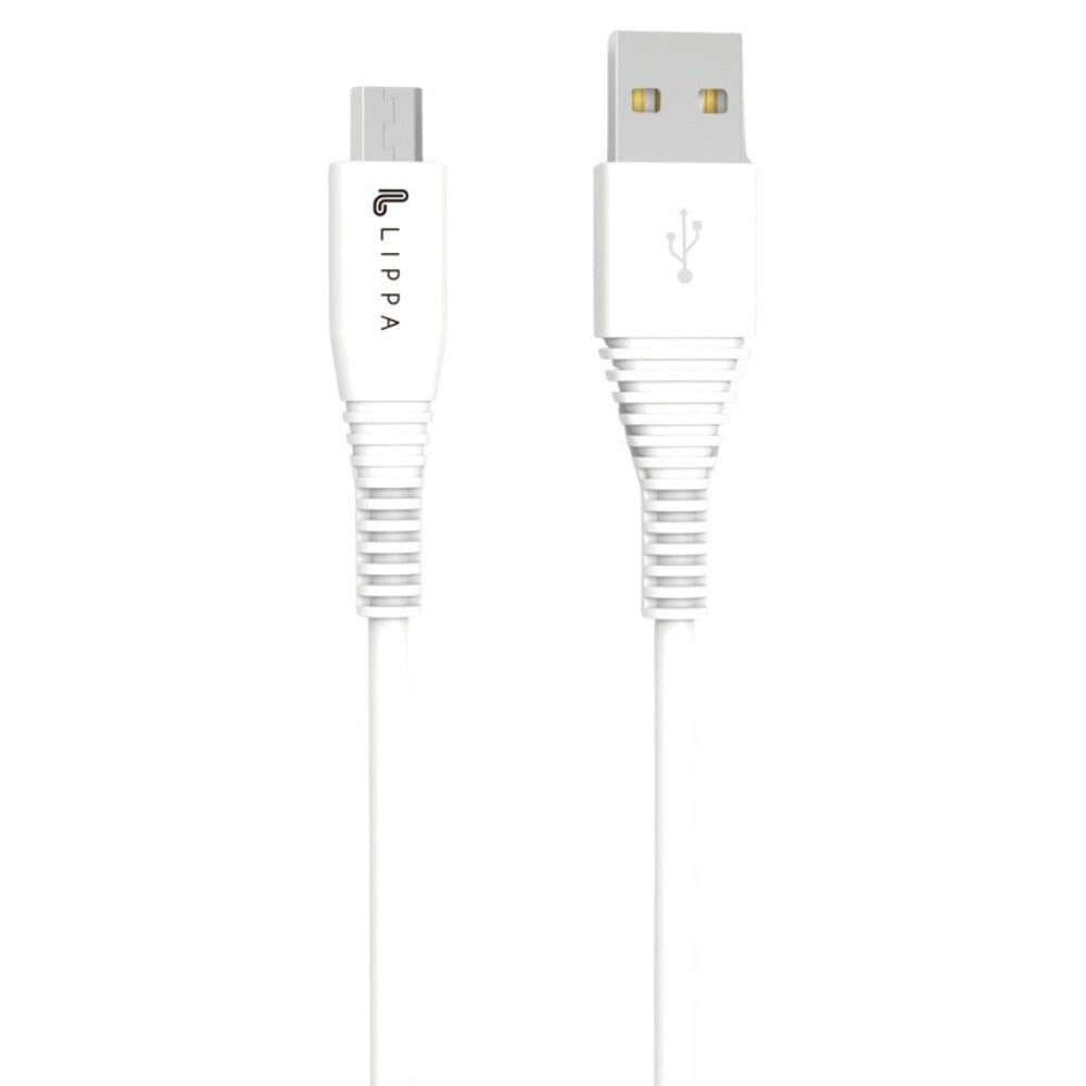 Lippa Kabel USB-A til Micro USB 12W - 1m - Hvit
