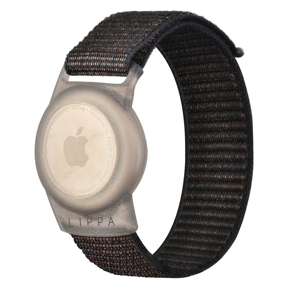 Lippa Justerbart Nylon Armbånd for AirTag - Svart