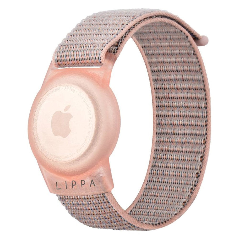 Lippa Justerbart Nylon Armbånd for AirTag - Rosa