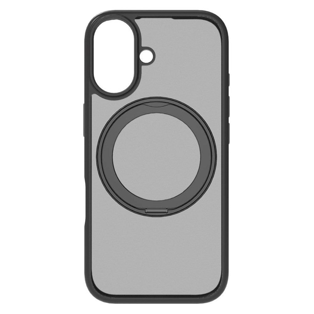 iPhone 17 Lippa Hybrid Plast Deksel m. 360 Roterende Kickstand - MagSafe Kompatibel - Matt / Svart