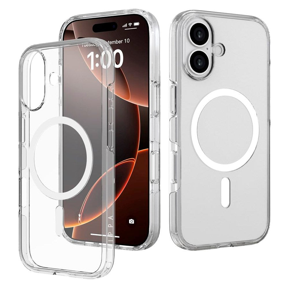 iPhone 17 Lippa Hybrid Plast Deksel - MagSafe Kompatibel - Gjennomsiktig / Hvit