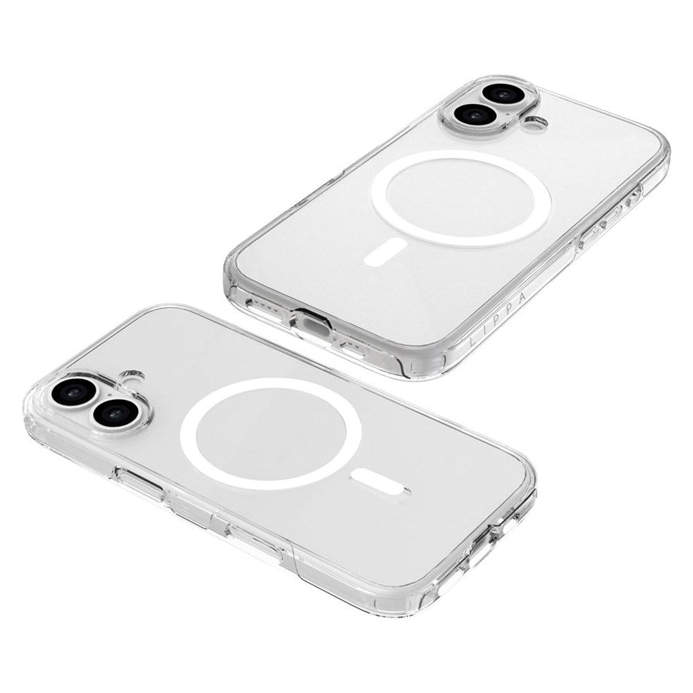 iPhone 17 Lippa Hybrid Plast Deksel - MagSafe Kompatibel - Gjennomsiktig / Hvit