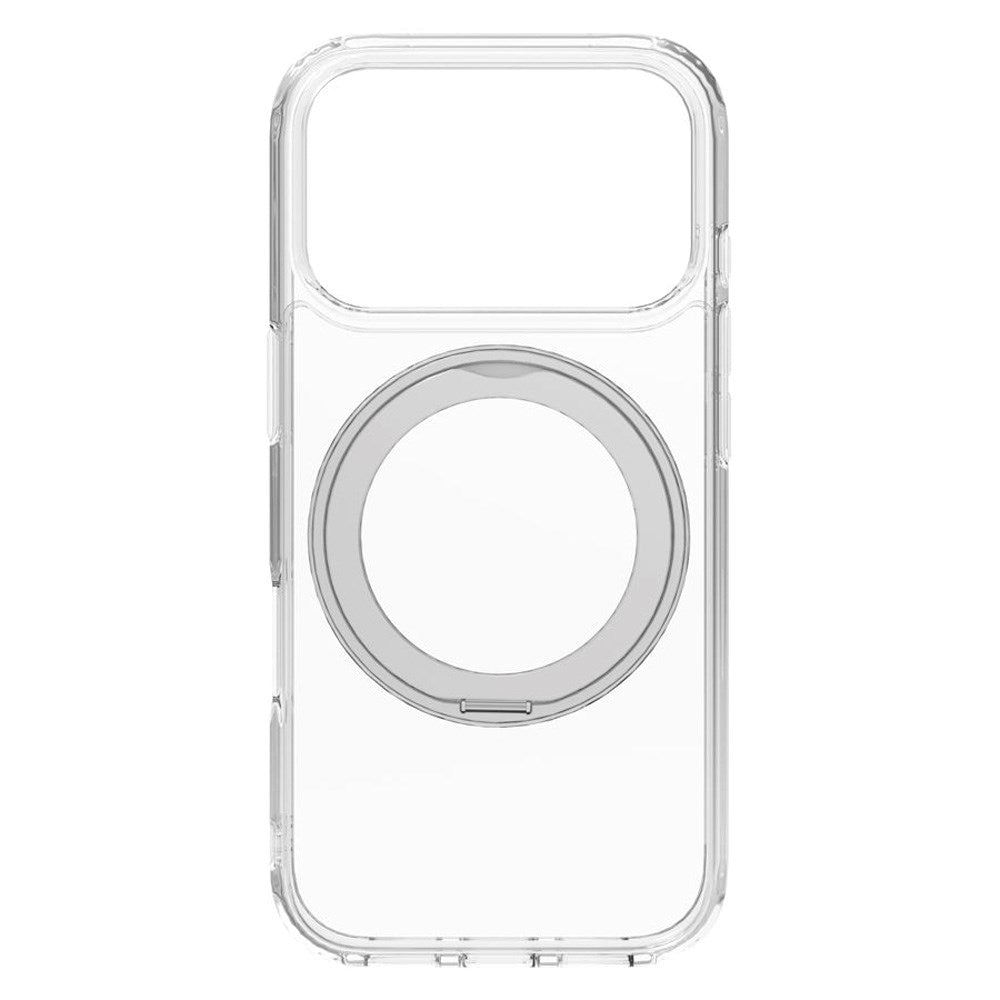 iPhone 17 Pro Lippa Hybrid Plast Deksel m. 360 Roterende Kickstand - MagSafe Kompatibel - Gjennomsiktig / Sølv