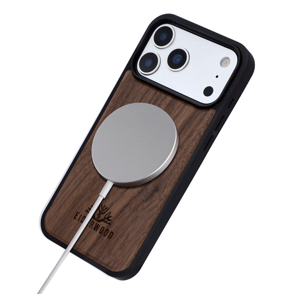 EIDERWOOD iPhone 17 Pro Max Magnetisk Tredeksel - MagSafe Kompatibel - Valnøtttre