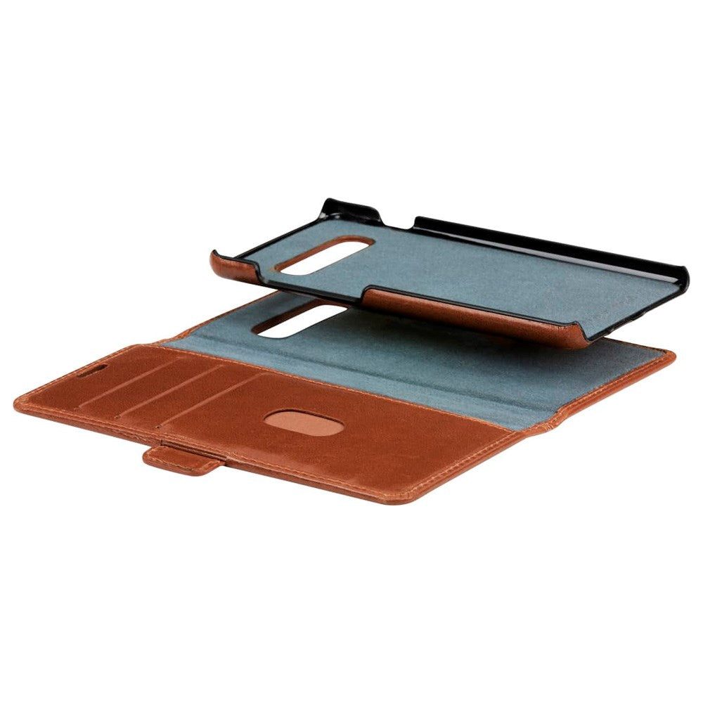 Samsung Galaxy S10 dbramante1928 Lynge 2-i-1 Ekte Skinn Flip Deksel - Tan
