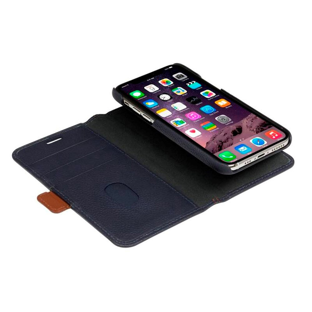 iPhone 11 Pro dbramante1928 Lynge 2-i-1 Ekte Skinn Flip Deksel - Pebbled Blue