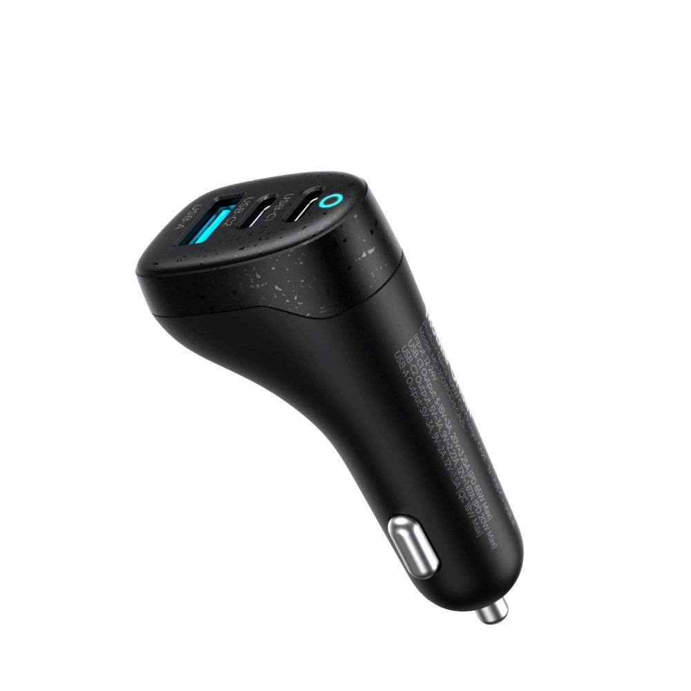 Bilopplader Mobile Origin 100W med 2 X USB-C + 1 X USB-A - Svart