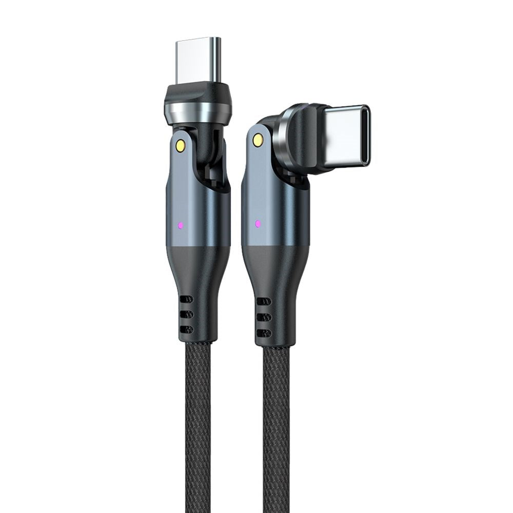 Mobile Origin 240W USB-C til USB-C Kabel med 540° Roterende Ledd – 1 m - Grå