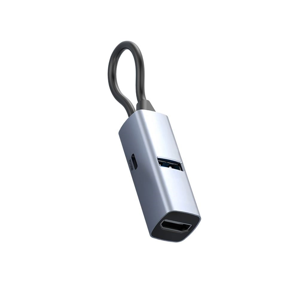 Mobile Origin 3-i-1 USB-C Hub - USB-A / USB-C / HDMI - Grå