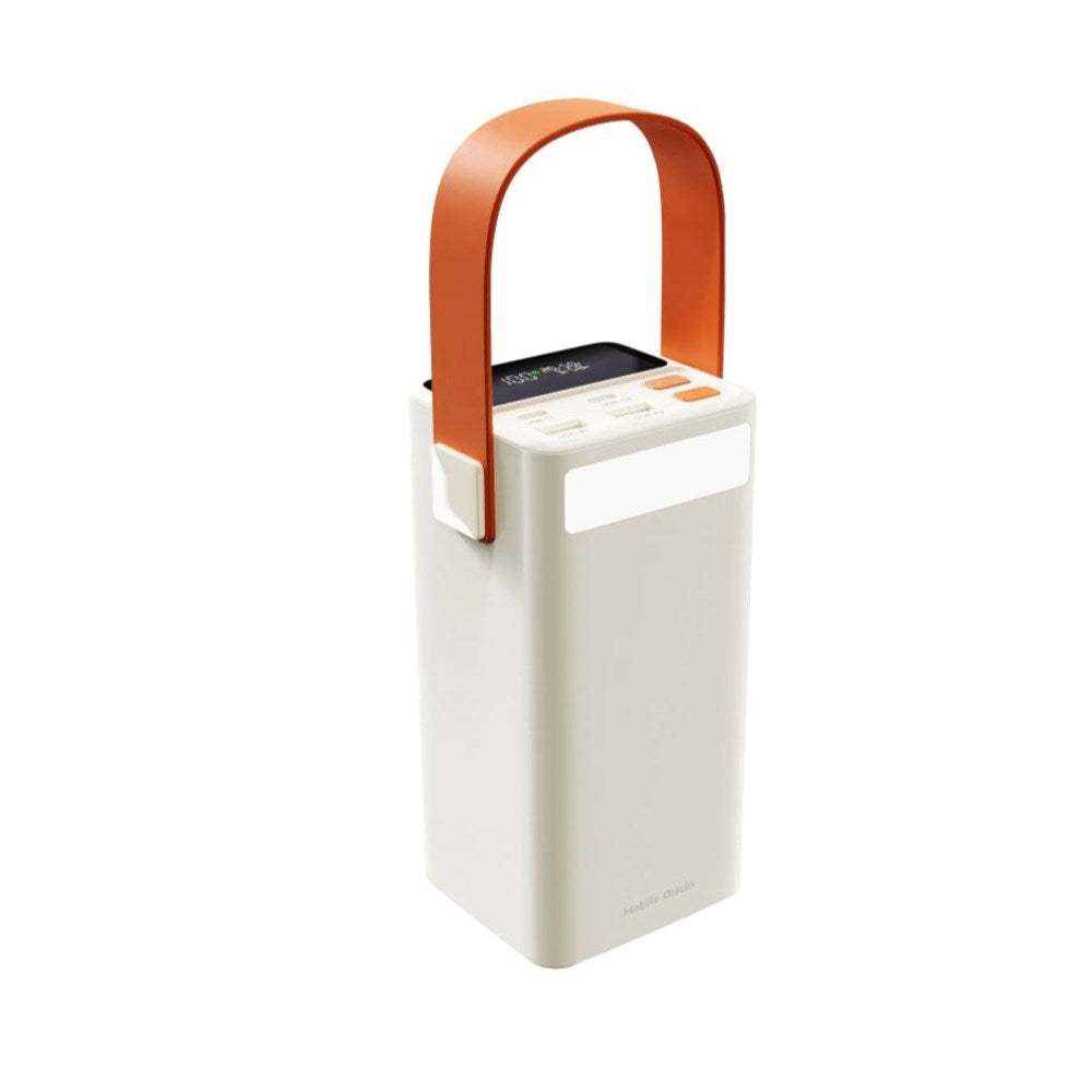 Mobile Origin 50 000 mAh Utendørs Powerbank med 65W - 2 x USB-C - 2 x USB-A - Lommelykt - Håndtak - Hvit