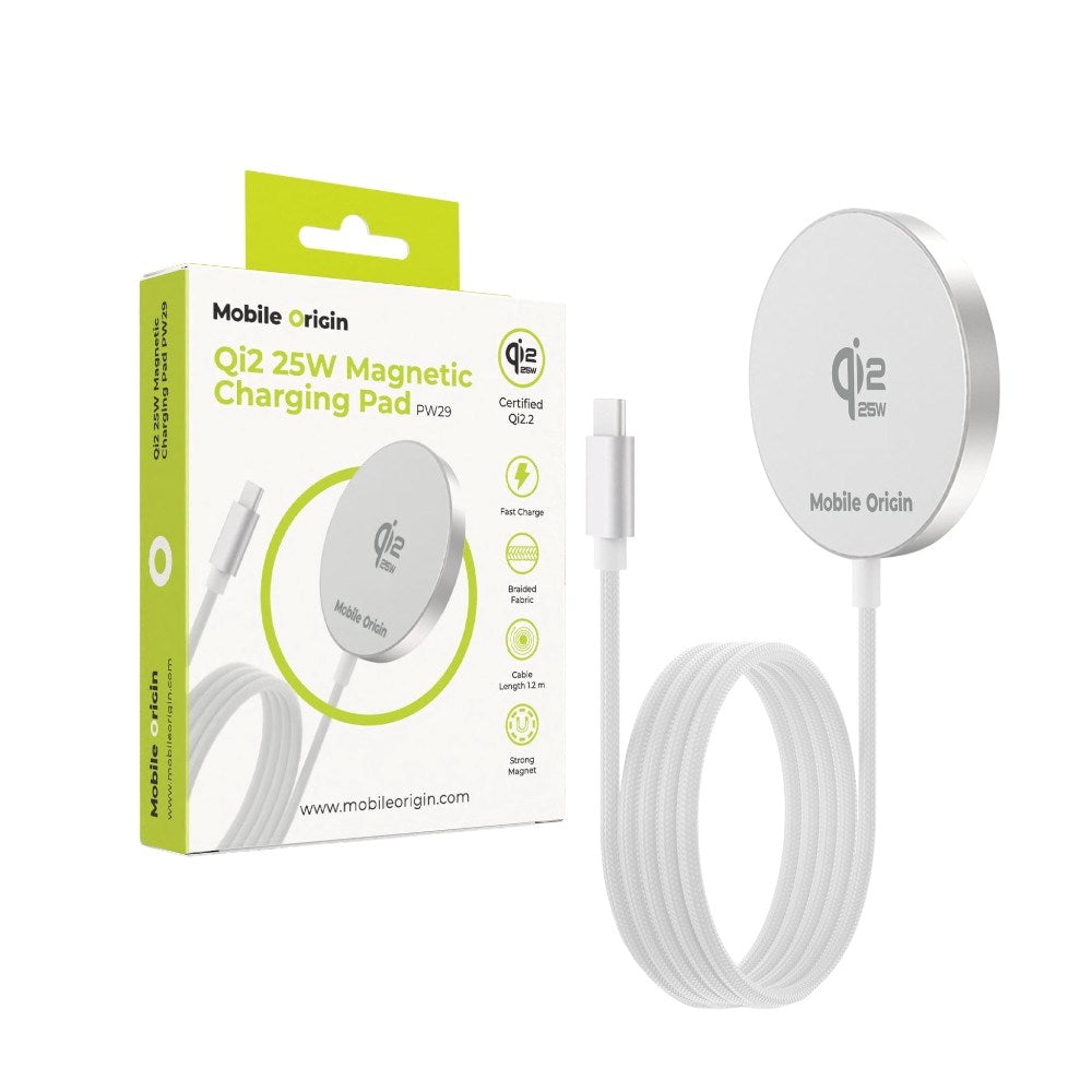 Magnetisk Trådløs Lader Qi2 25W – Hvit