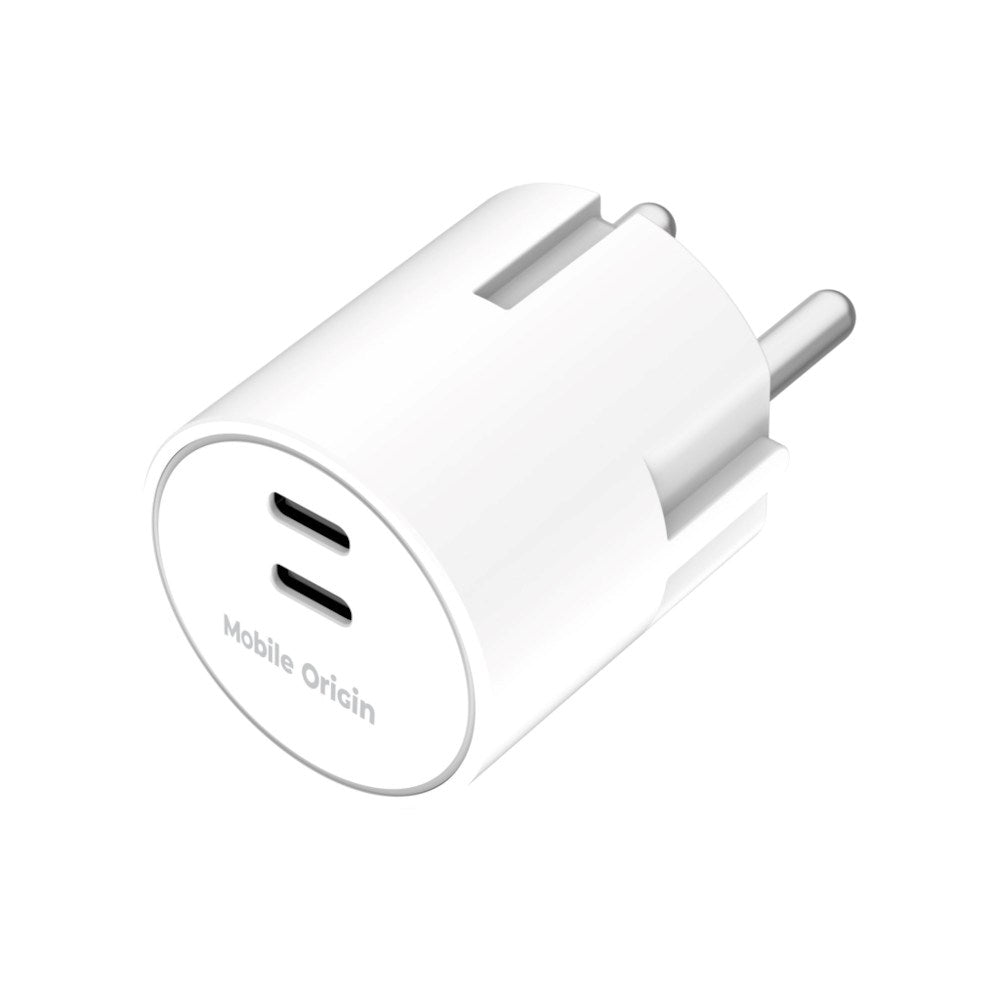 Hurtiglader 30W Mobile Origin 2 x USB-C - Hvit