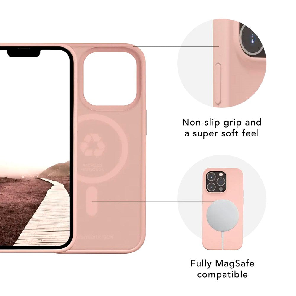 dbramante1928 iPhone 14 Pro Pro Monaco Deksel - 100% Resirkulert Plast - Pink Sand