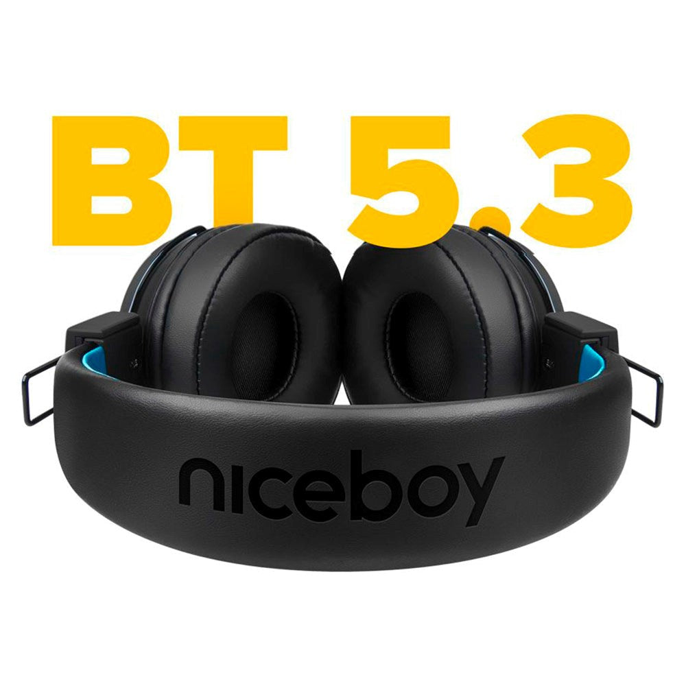 Niceboy Hive JOY 3 Bluetooth On-Ear Hodetelefoner - Svart / Blå