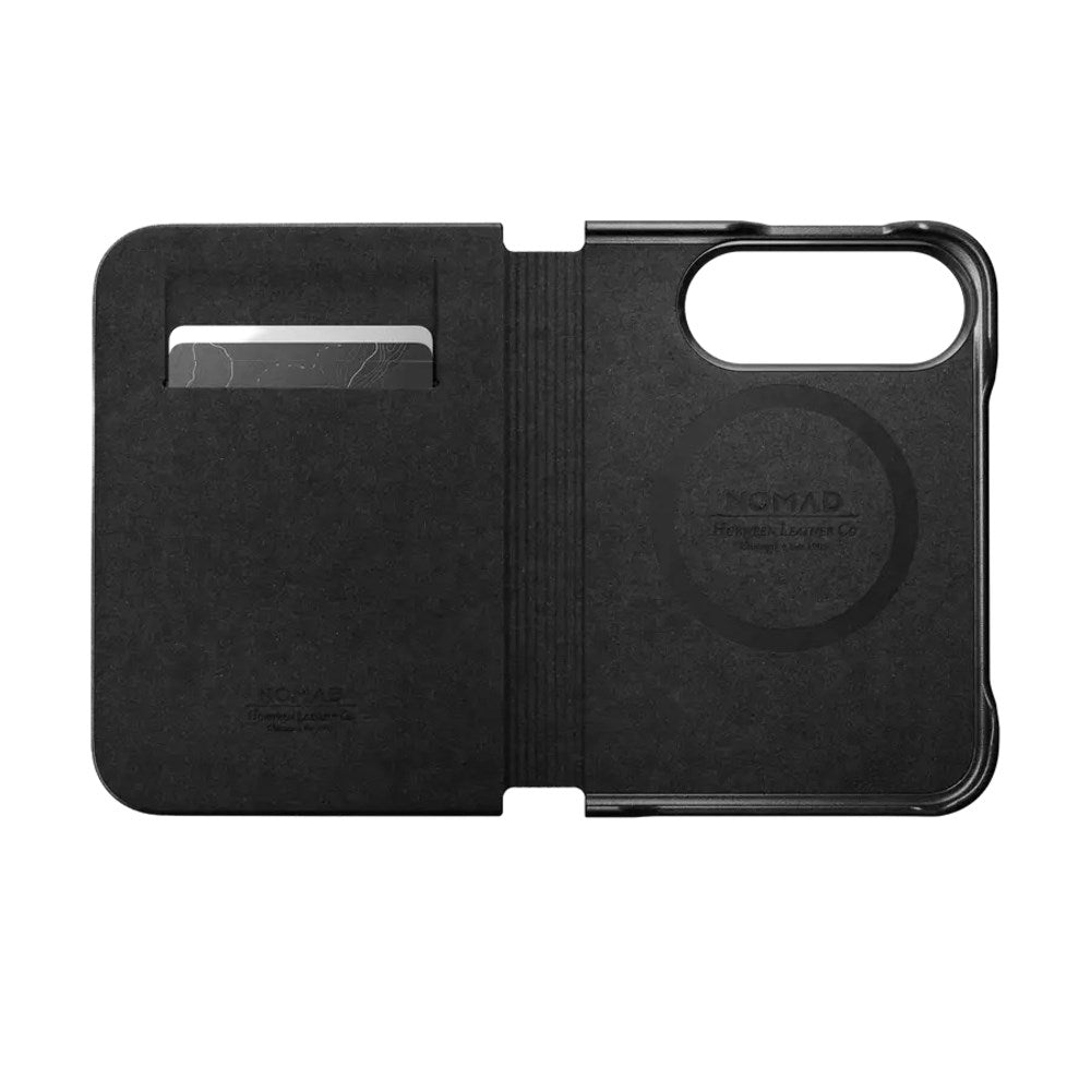 iPhone Duo Nomad Traditional Horween Leather Folio Deksel - MagSafe Kompatibel - Svart