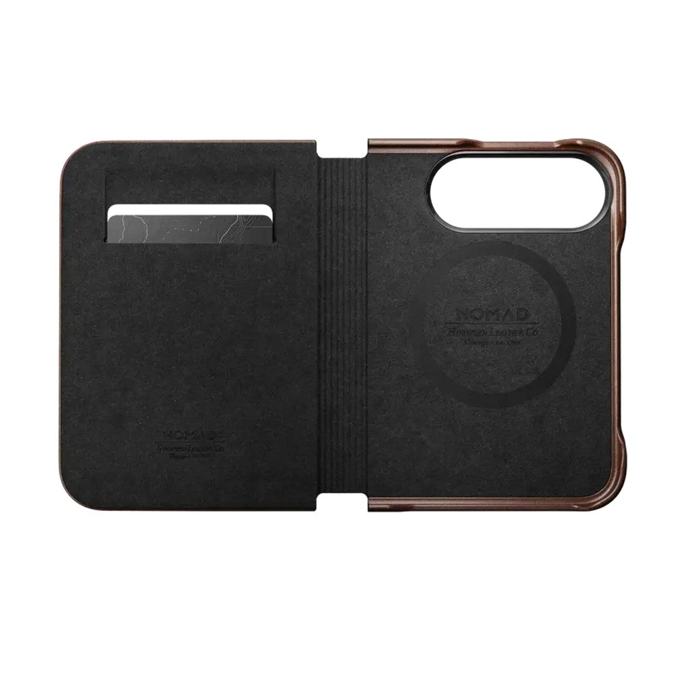 iPhone Duo Nomad Traditional Horween Leather Folio Deksel - MagSafe Kompatibel - Rustic Brown