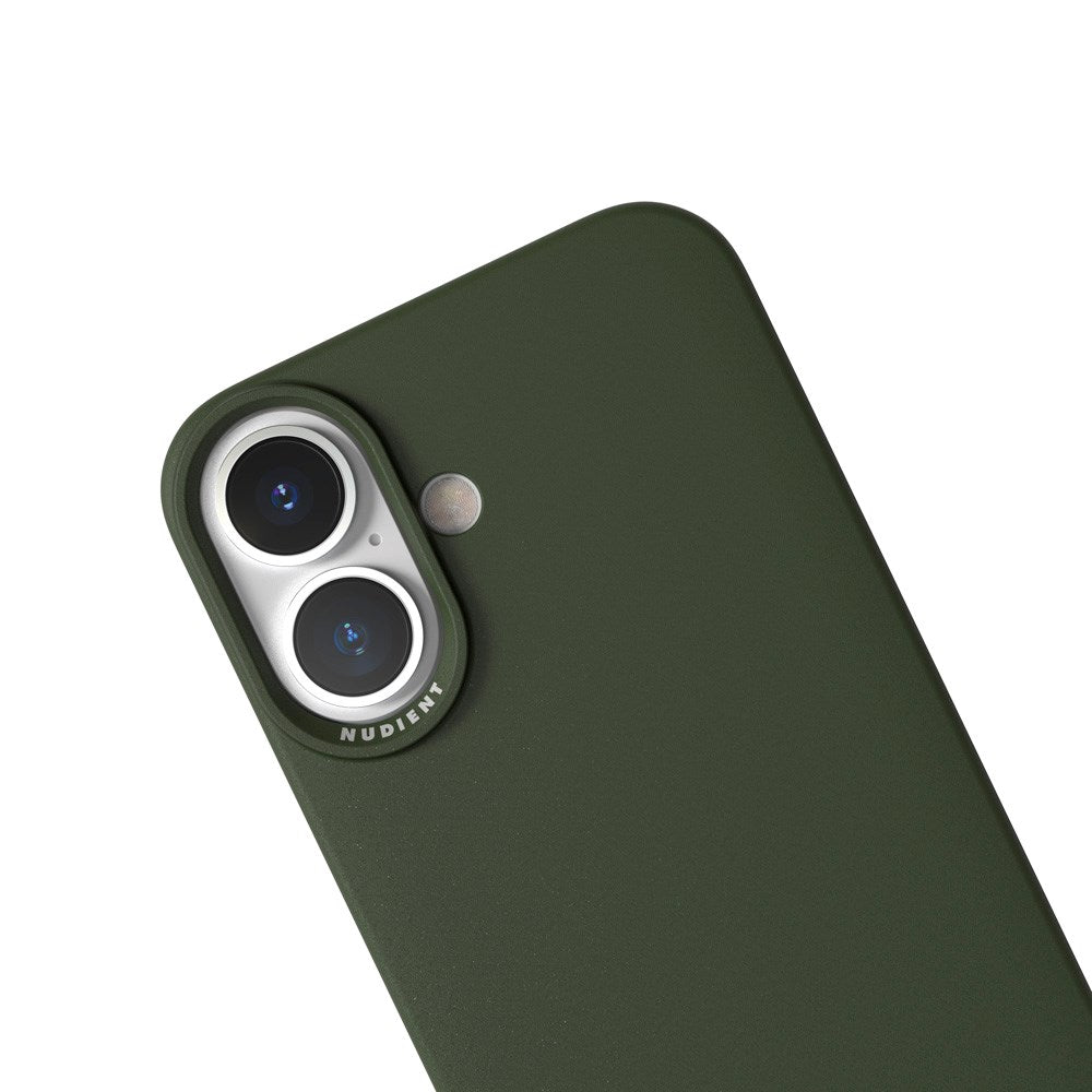 Nudient Thin Case iPhone 16 Deksel - MagSafe Kompatibel - Pine Green