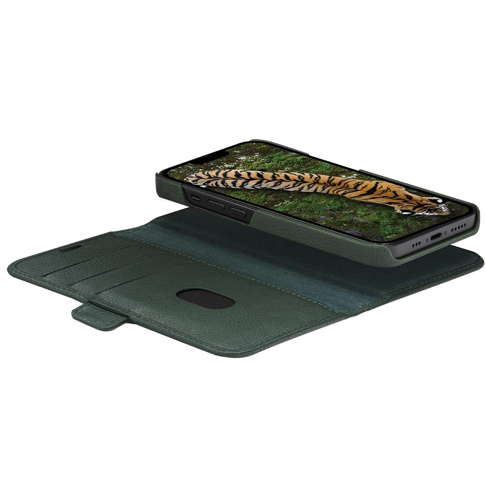 Dbramante1928 iPhone 14 Pro New York 2-i-1 Lær Flipdeksel - Grønn