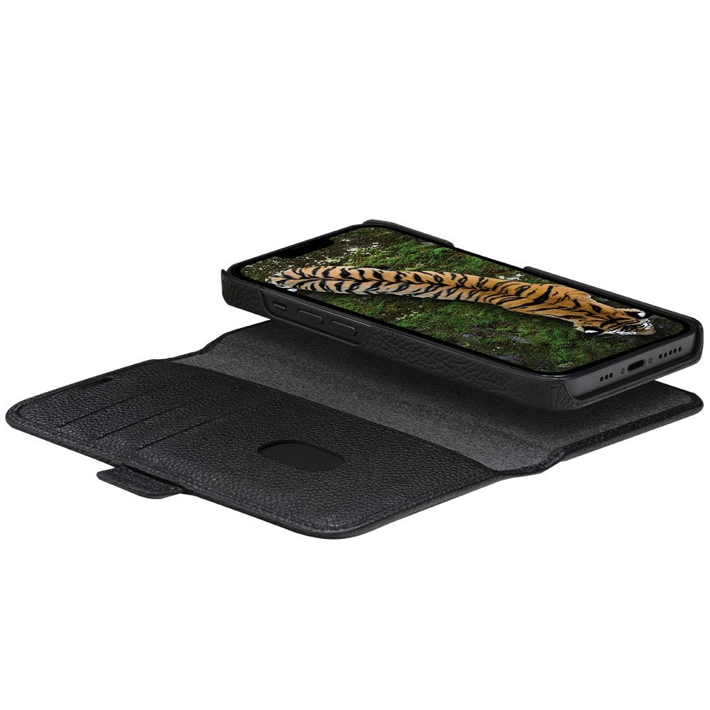 Dbramante1928 iPhone 14 Pro New York 2-i-1 Lær Flipdeksel - Svart