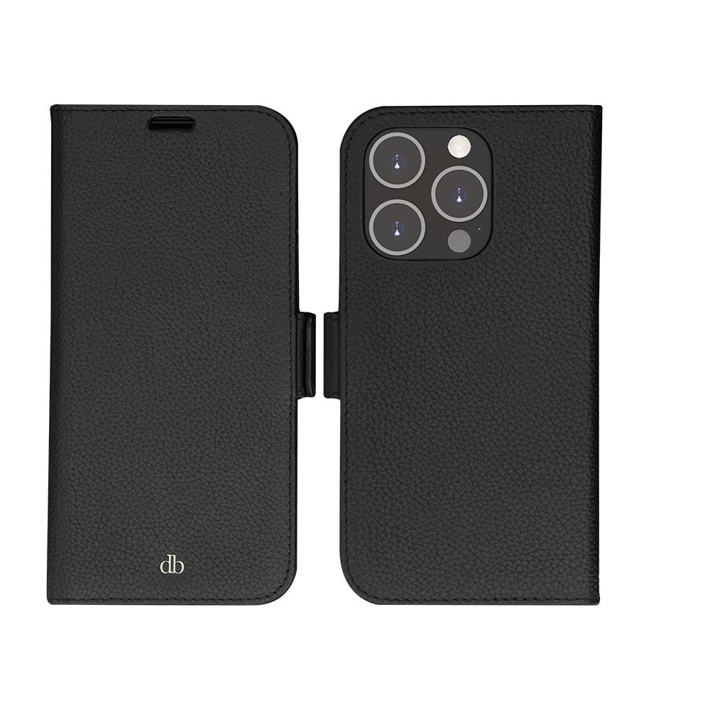 Dbramante1928 iPhone 14 Pro New York 2-i-1 Lær Flipdeksel - Svart