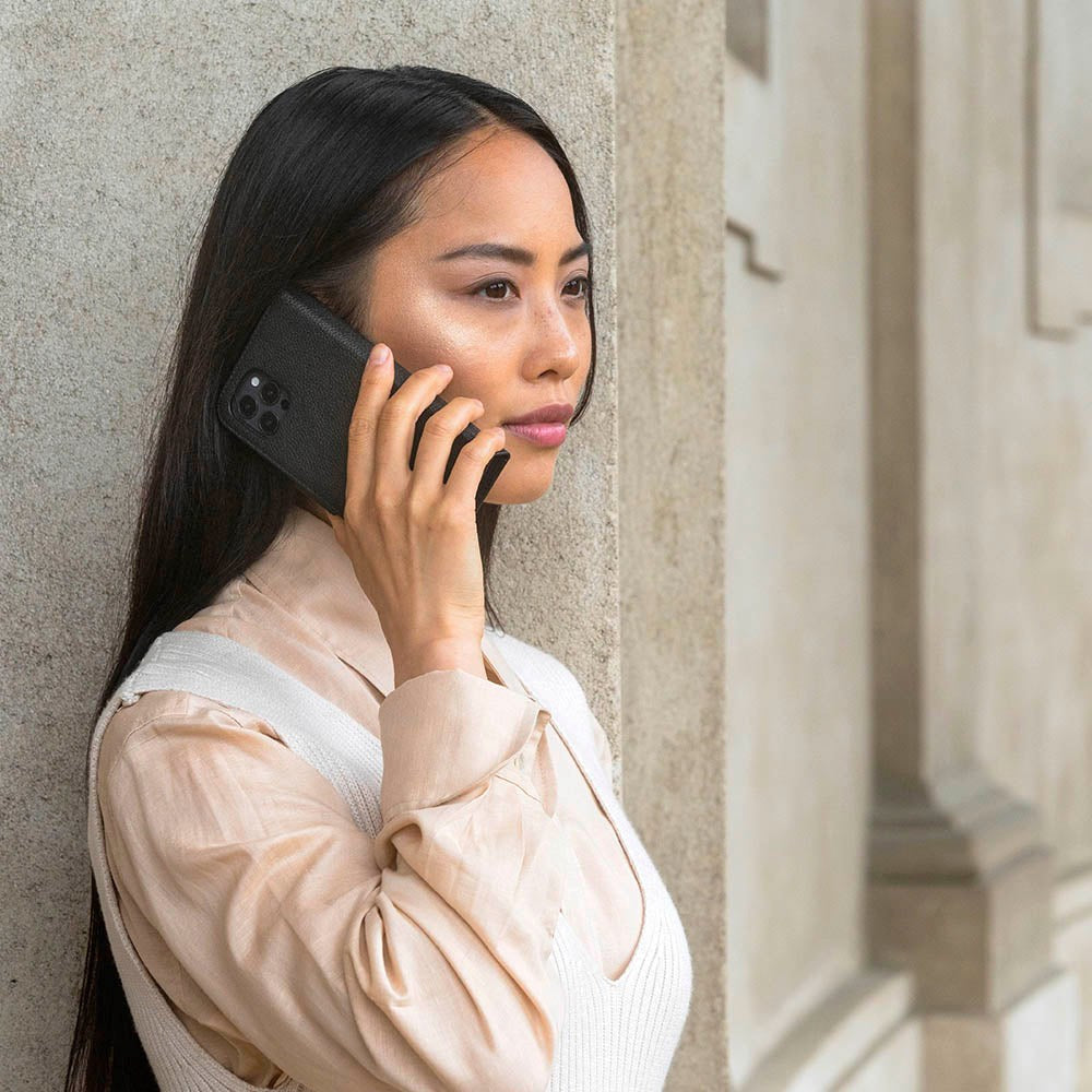 iPhone 13 Pro dbramante1928 New York Magnetisk Ekte Skinn Flip Deksel m. Lommebok - Ultra-marine Blue