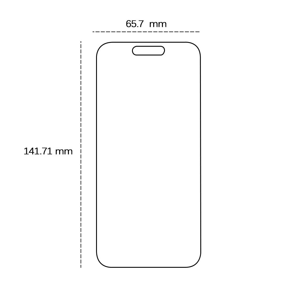 iPhone 16 / 15 TFO Skjermbeskytter - Gjennomsiktig