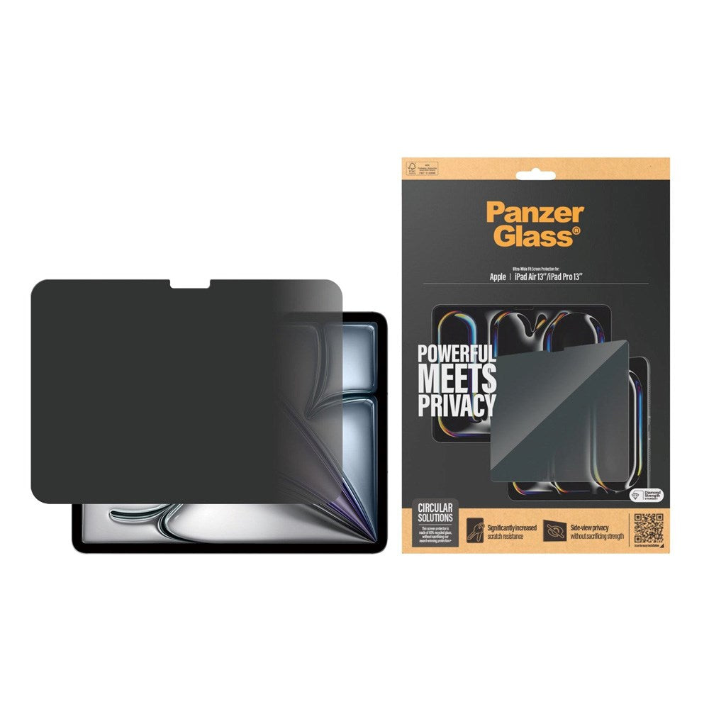 PanzerGlass Privacy Skjermbeskytter for Apple iPad Air 13" (2025 / 2024) / iPad Pro 13'' 2024 - Ultra-Wide Fit