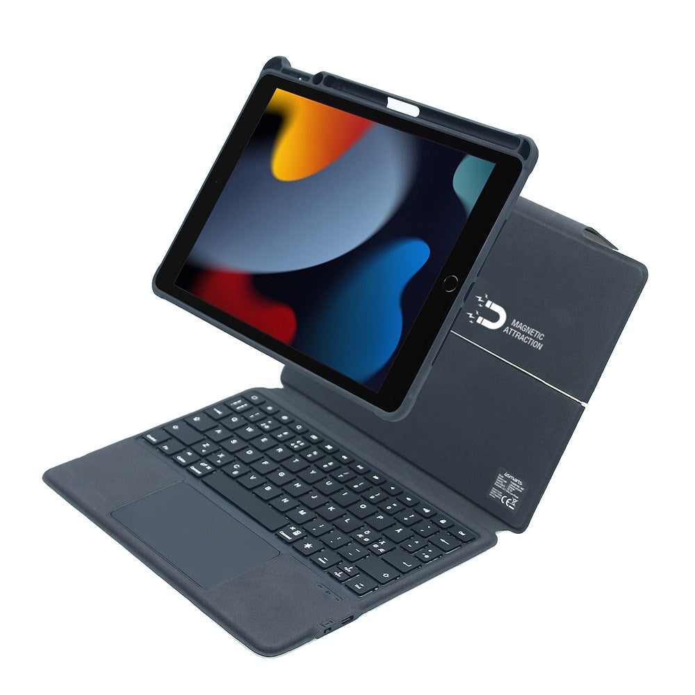 4Smarts Tastatur med deksel til iPad 10,2 - Solid Pro Norsk Layout - Svart