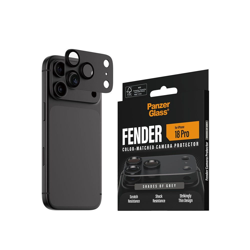 iPhone 18 Pro PanzerGlass FENDER Kameralinsebeskyttelse - Shades of Grey