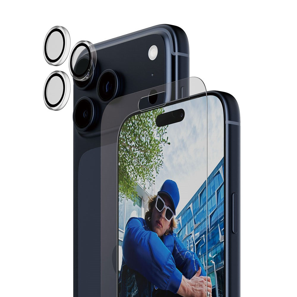 PanzerGlass iPhone 17 Pro Max 2-in-1 Classic Bundle - Skjermbeskytter + Kameralinsebeskytter - Gjennomsiktig