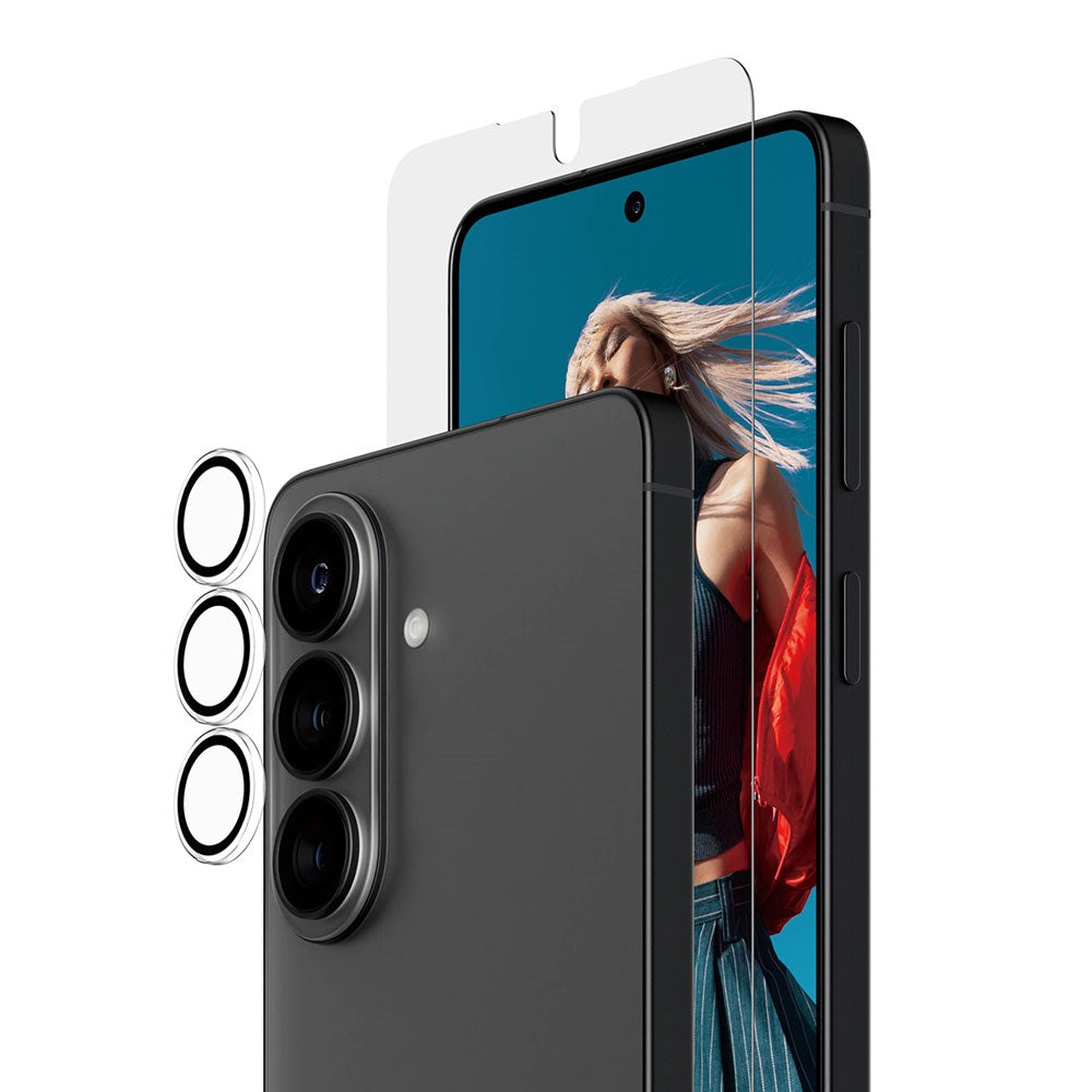 Samsung Galaxy S26 PanzerGlass Hoops 2-in-1 Bundle med EasyAligner / Skjermbeskyttelse (UWF) / Hoops Kamerabeskyttelse - Gjennomsiktig